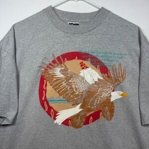 Vintage Tommy Hilfiger Native American Eagle Graphic T Shirt Made in‎ USA Sz XL